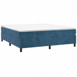 Boxspringbett Dunkelblau 160x200 cm Samt