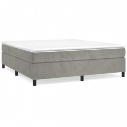 Boxspringbett Hellgrau 200x200 cm Samt