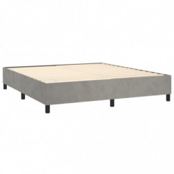 Boxspringbett Hellgrau 200x200 cm Samt