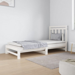 Tagesbett Ausziehbar Weiß 2x(90x190) cm Massivholz Kiefer