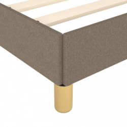 Bettgestell mit Kopfteil Taupe 90x200 cm Stoff