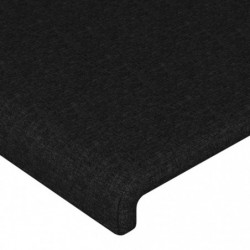 Bettgestell mit Kopfteil Schwarz 120x200 cm Stoff