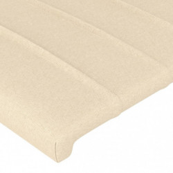 Bettgestell mit Kopfteil Creme 100x200 cm Stoff