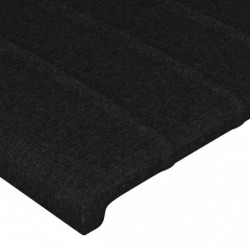 Bettgestell mit Kopfteil Schwarz 160x200 cm Stoff