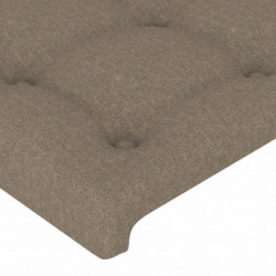 Bettgestell mit Kopfteil Taupe 200x200 cm Stoff