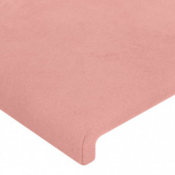 Bettgestell mit Kopfteil Rosa 140x190 cm Samt