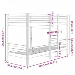 Etagenbett 90x200 cm Massivholz Kiefer