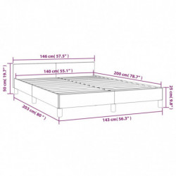 Bettgestell mit Kopfteil Dunkelbraun 140x200 cm Stoff