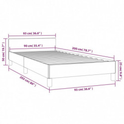 Bettgestell mit Kopfteil Creme 90x200 cm Kunstleder