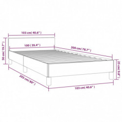 Bettgestell mit Kopfteil Dunkelgrau 100x200 cm Samt