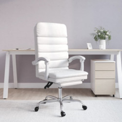Bürostuhl mit Massagefunktion Weiß Kunstleder