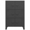 Aktenschrank Industrie-Stil Anthrazit 75x40x115 cm Metall