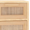 Sideboard Braun 60x30x75 cm Massivholz Kiefer und Natur-Rattan