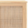 Sideboard Braun 105x30x60 cm Massivholz Kiefer und Natur-Rattan