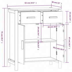 Sideboard Weiß 62x38x75 cm Holzwerkstoff