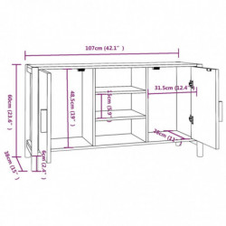 Sideboard Weiß 107x38x60 cm Holzwerkstoff