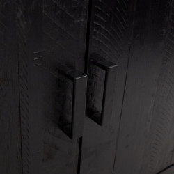Sideboard Schwarz 75x35x70 cm Massivholz Kiefer Recycelt