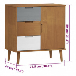 Sideboard Braun 76,5x40x80 cm Massivholz Kiefer