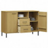 Sideboard OSLO mit Metallbeinen Braun 113x40x77 cm Massivholz