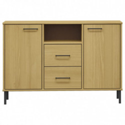 Sideboard OSLO mit Metallbeinen Braun 113x40x77 cm Massivholz