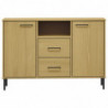 Sideboard OSLO mit Metallbeinen Braun 113x40x77 cm Massivholz