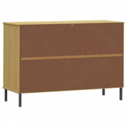 Sideboard OSLO mit Metallbeinen Braun 113x40x77 cm Massivholz