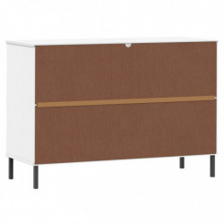 Sideboard OSLO mit Metallbeinen Weiß 113x40x77 cm Massivholz