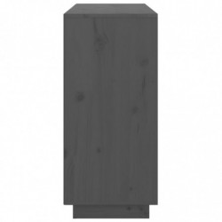 Sideboard Grau 111x34x75 cm Massivholz Kiefer