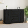 Sideboard Schwarz 111x34x75 cm Massivholz Kiefer