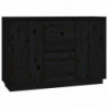 Sideboard Schwarz 111x34x75 cm Massivholz Kiefer