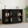 Sideboard Schwarz 111x34x75 cm Massivholz Kiefer