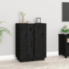 Sideboard Schwarz 60x35x80 cm Massivholz Kiefer