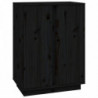 Sideboard Schwarz 60x35x80 cm Massivholz Kiefer