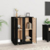 Sideboard Schwarz 60x35x80 cm Massivholz Kiefer