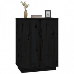 Sideboard Schwarz 60x35x80 cm Massivholz Kiefer