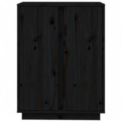 Sideboard Schwarz 60x35x80 cm Massivholz Kiefer