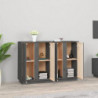 Sideboard Grau 120x35x80 cm Massivholz Kiefer