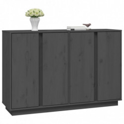 Sideboard Grau 120x35x80 cm Massivholz Kiefer