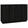 Sideboard Schwarz 120x35x80 cm Massivholz Kiefer