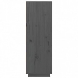 Highboard Grau 60x40x116,5 cm Massivholz Kiefer