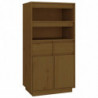 Highboard Honigbraun 60x40x116,5 cm Massivholz Kiefer