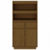 Highboard Honigbraun 60x40x116,5 cm Massivholz Kiefer