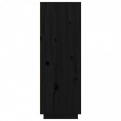 Highboard Schwarz 60x40x116,5 cm Massivholz Kiefer