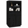 Highboard Schwarz 60x40x116,5 cm Massivholz Kiefer