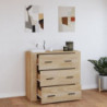 Sideboard Sonoma-Eiche 80x33x70 cm Holzwerkstoff