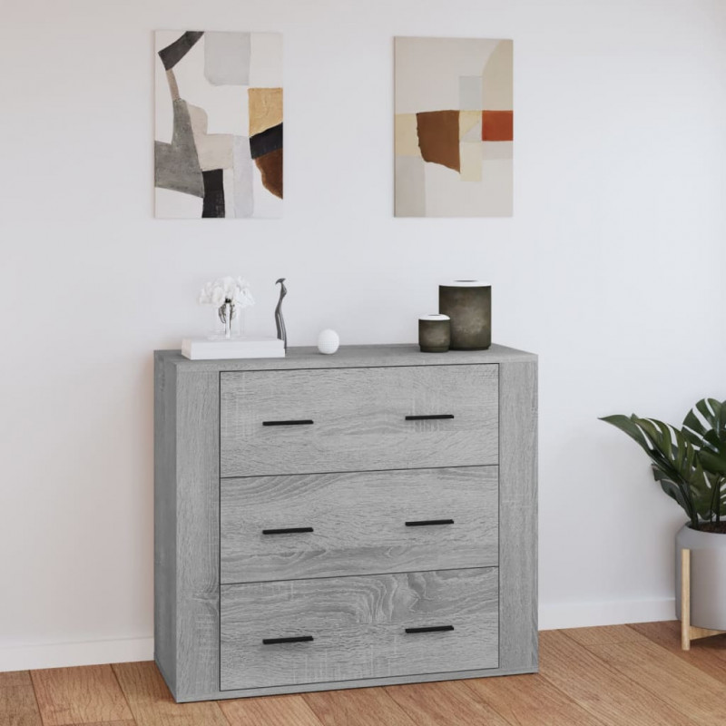 Sideboard Grau Sonoma 80x33x70 cm Holzwerkstoff