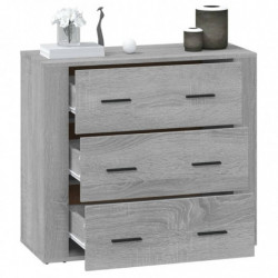 Sideboard Grau Sonoma 80x33x70 cm Holzwerkstoff