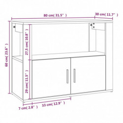 Sideboard Hochglanz-Weiß 80x30x60 cm Holzwerkstoff