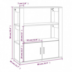 Sideboard Betongrau 80x30x90 cm Holzwerkstoff