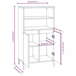 Highboard Hochglanz-Weiß 60x36x110 cm Holzwerkstoff